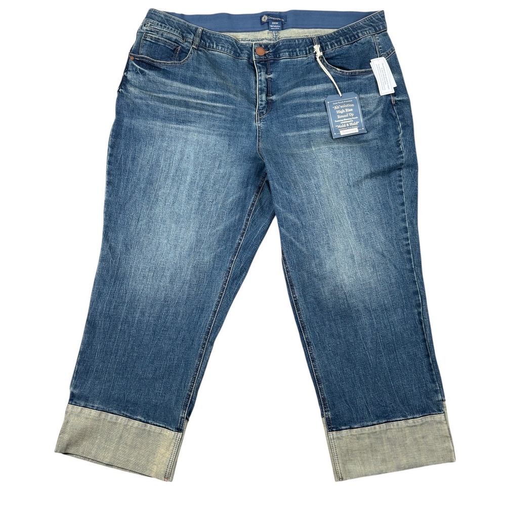 NWT Democracy "AB" Solution High Rise Round Up Blue Denim Jeans Plus Size 24W